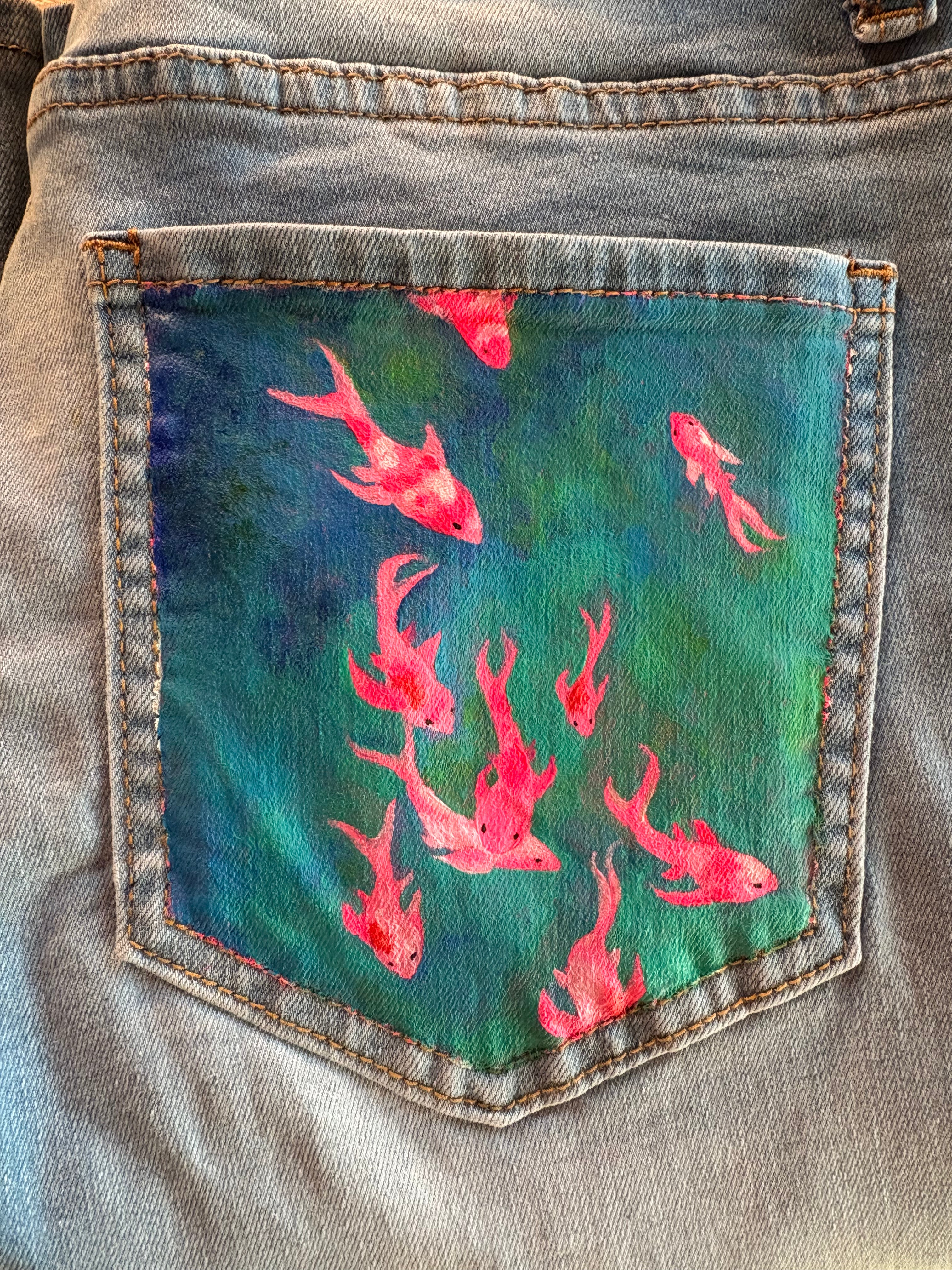 Pink Koi Denim Pant