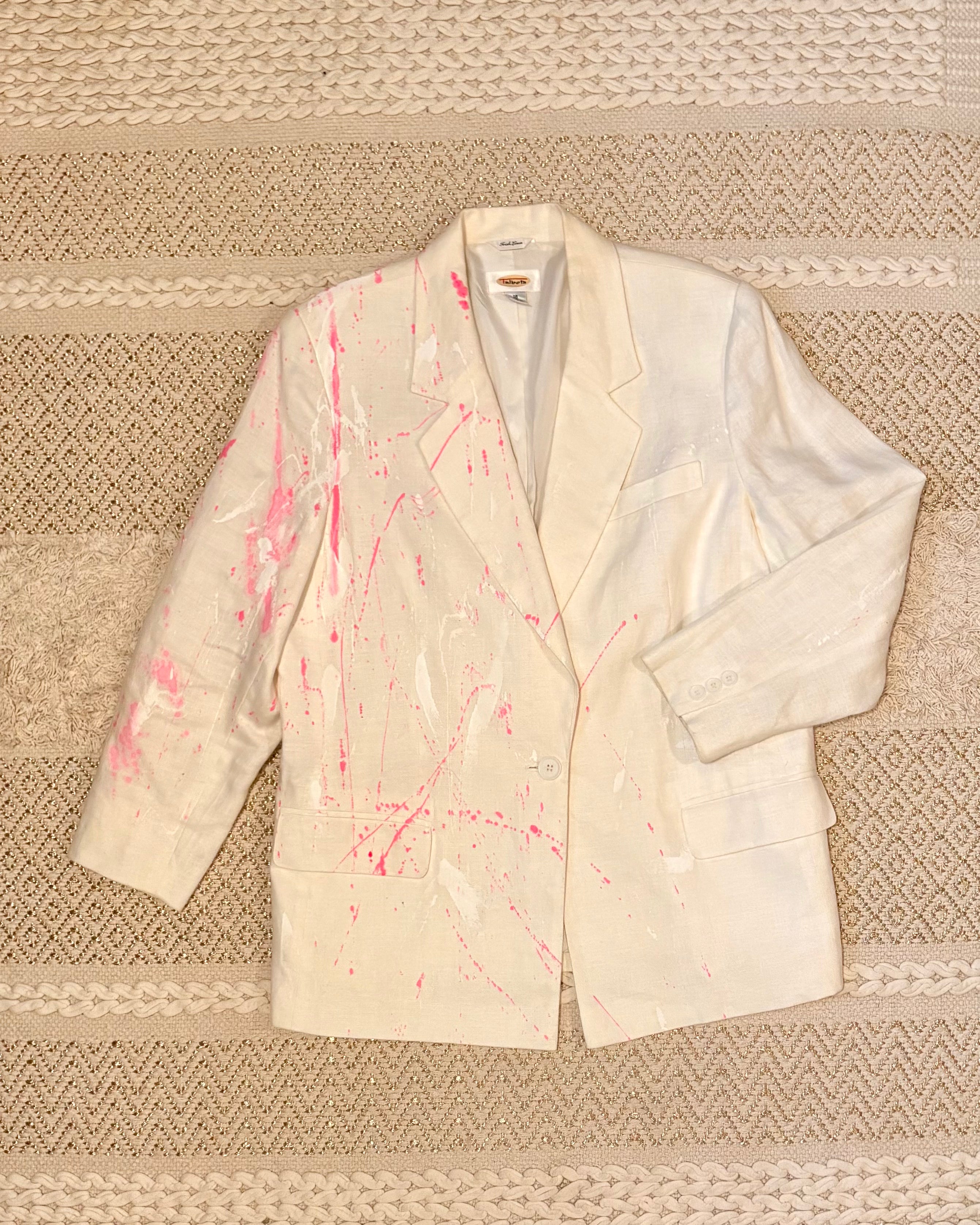 Painter's Pink & White Linen Blazer
