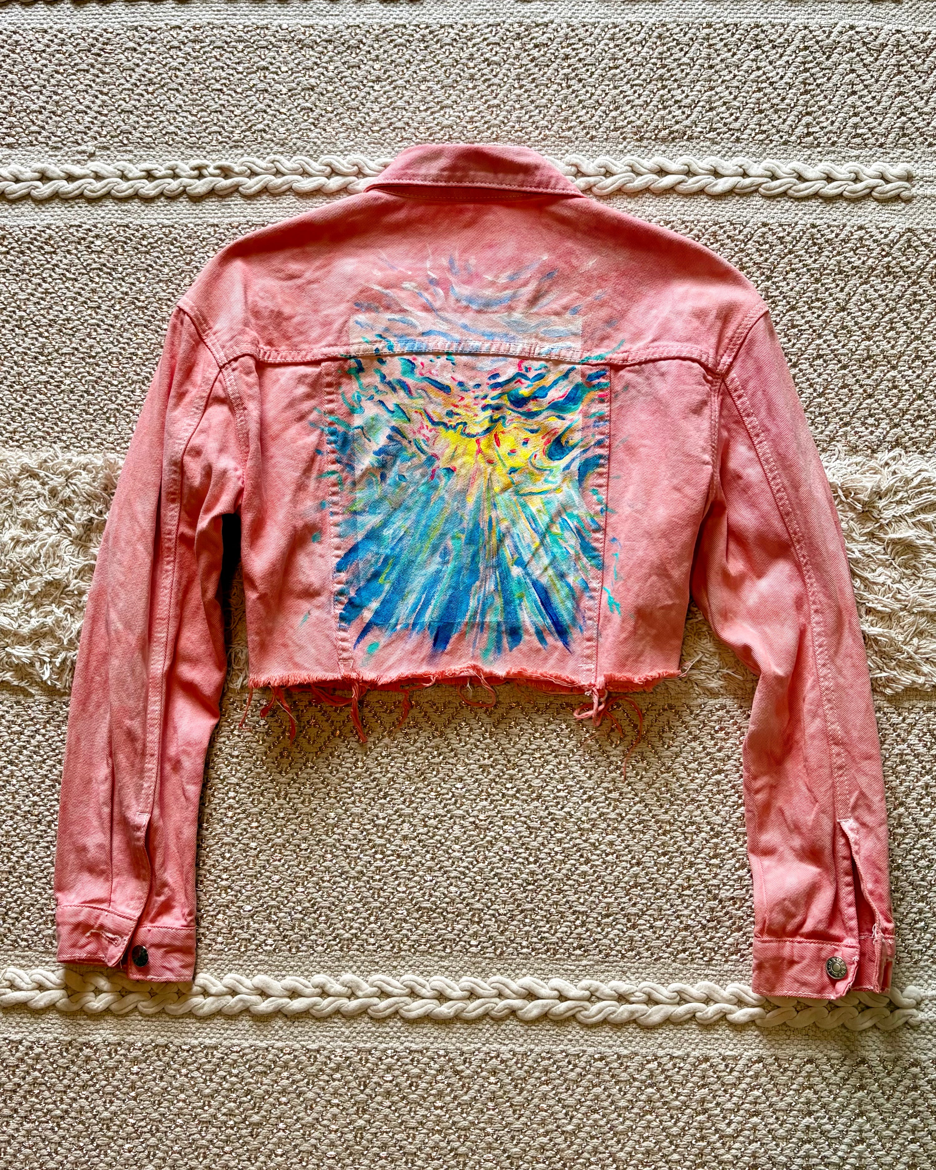 Ocean Sunburst Denim Crop Jacket