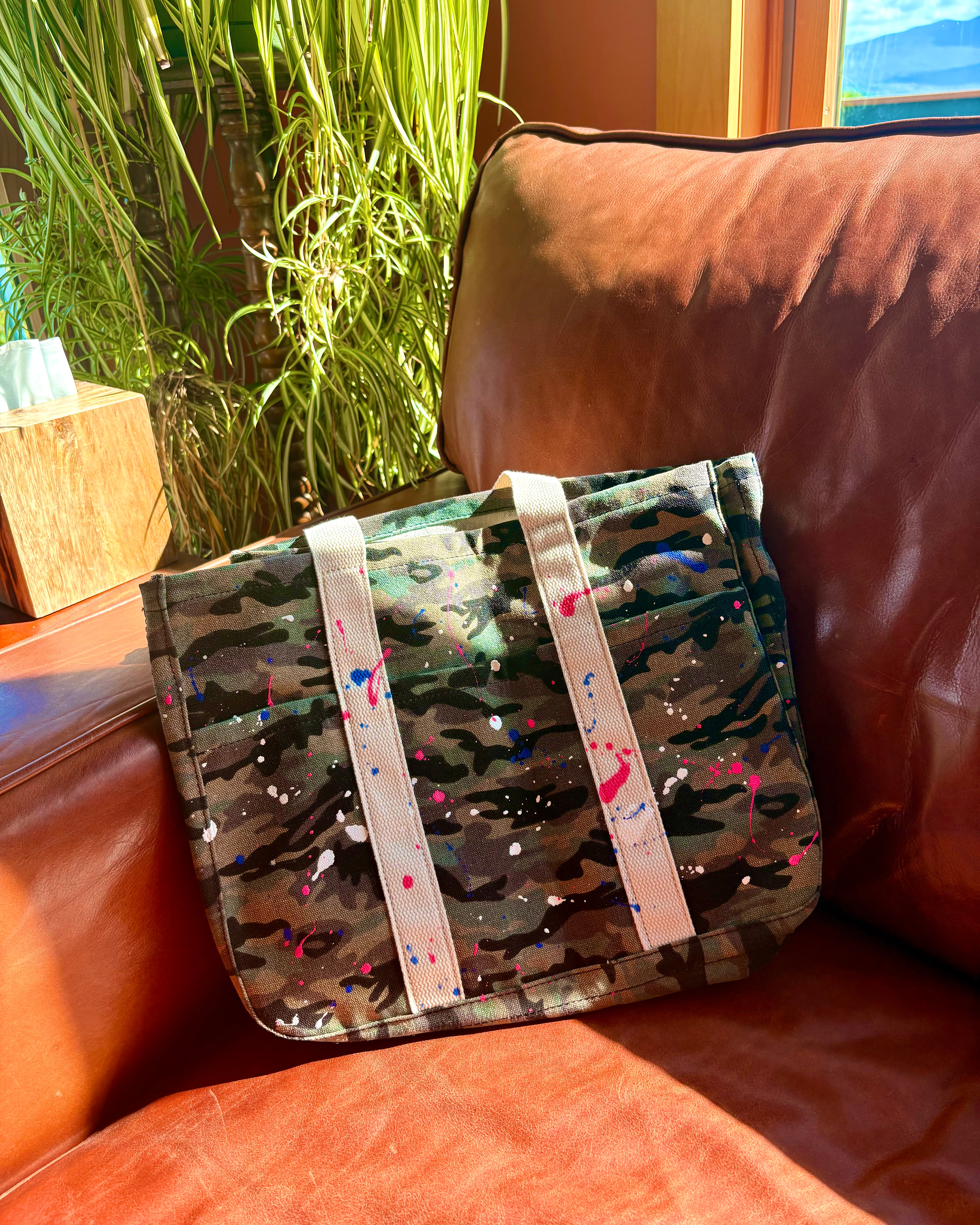 Peace Please Camo Tote