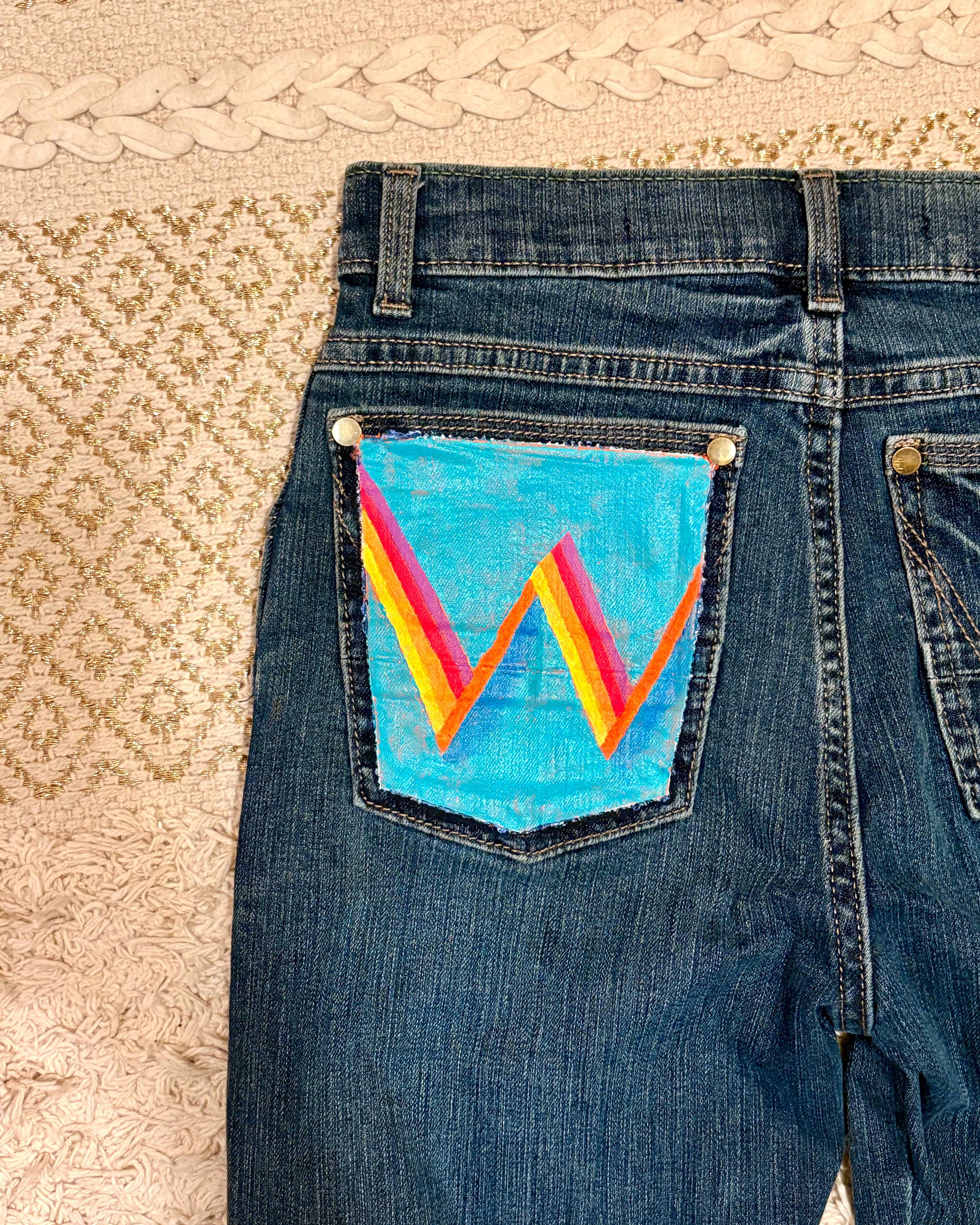 Multi-Tone Vintage Wrangler Denim Pant