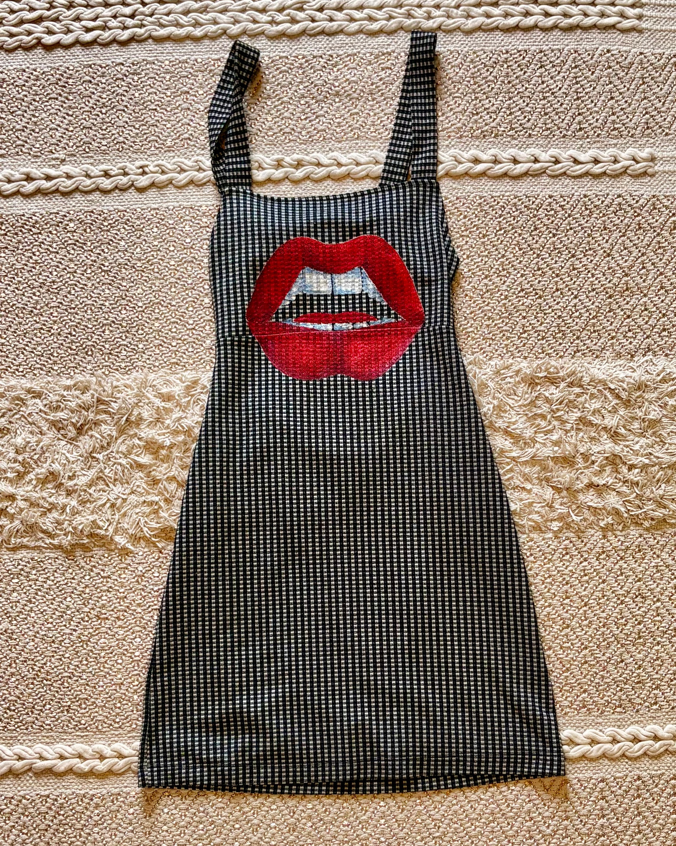 Checkered Lips Dress
