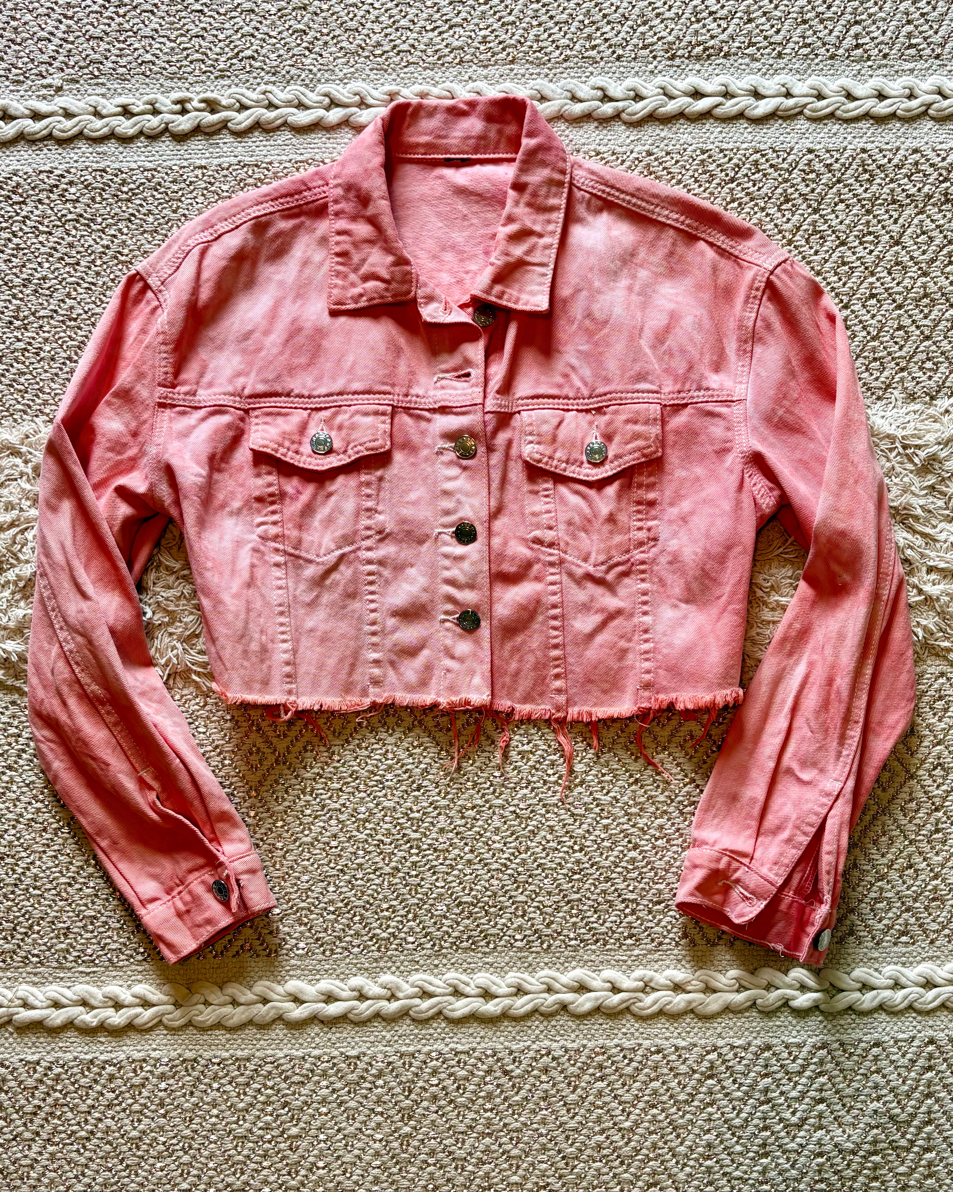 Ocean Sunburst Denim Crop Jacket