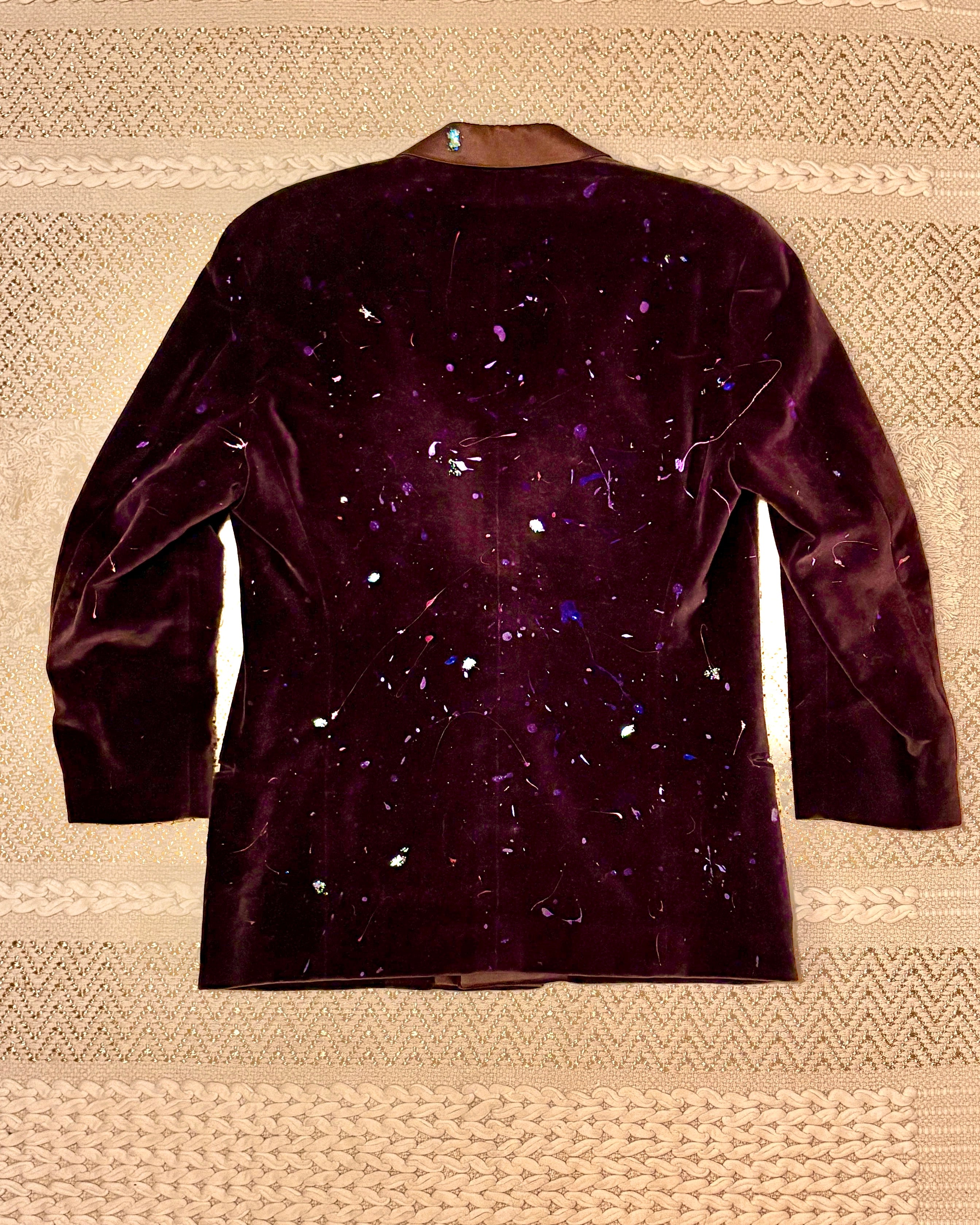 Vintage Armani Purple Velvet Smoking Jacket