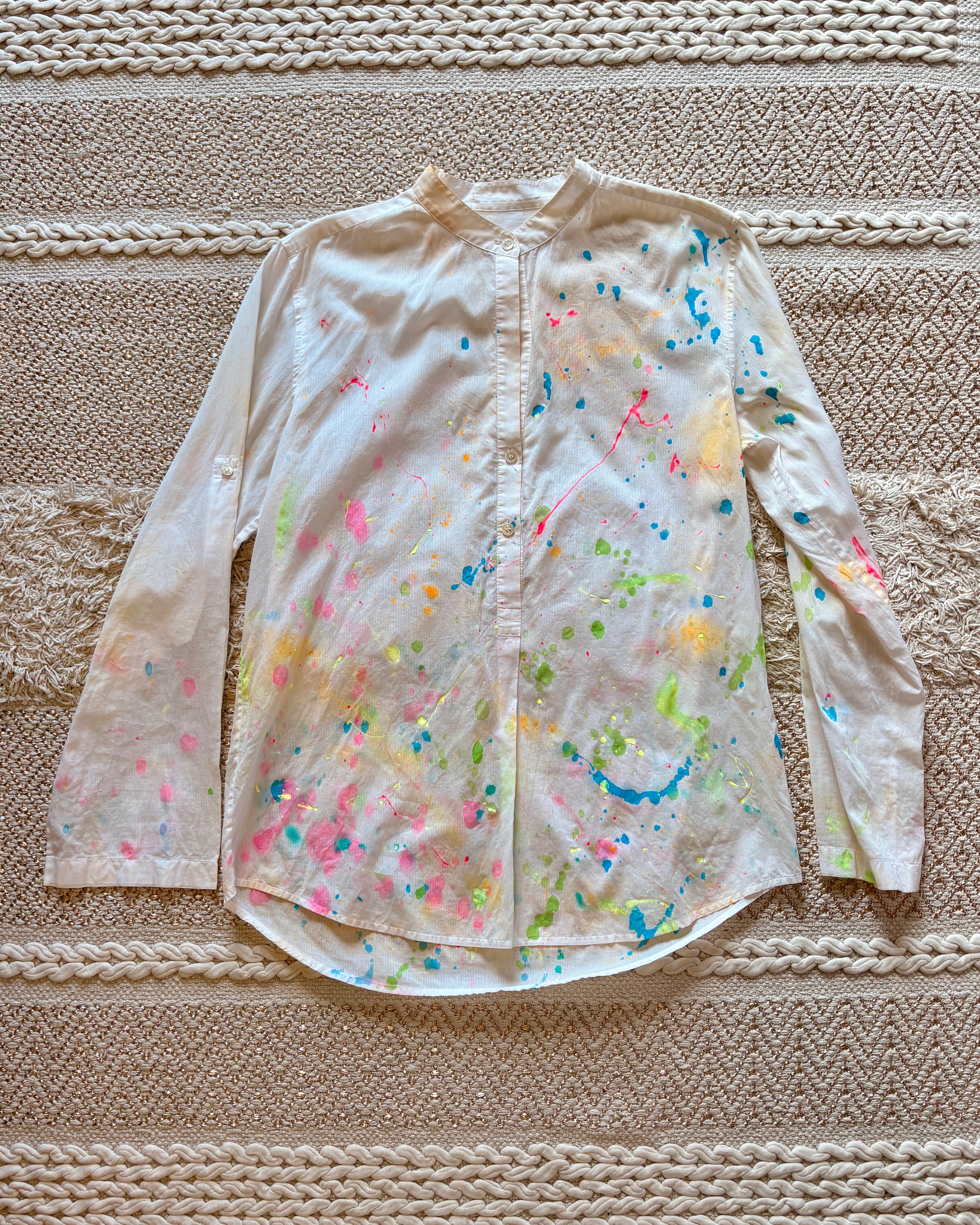 Vintage Painter's Band Collar Shirt