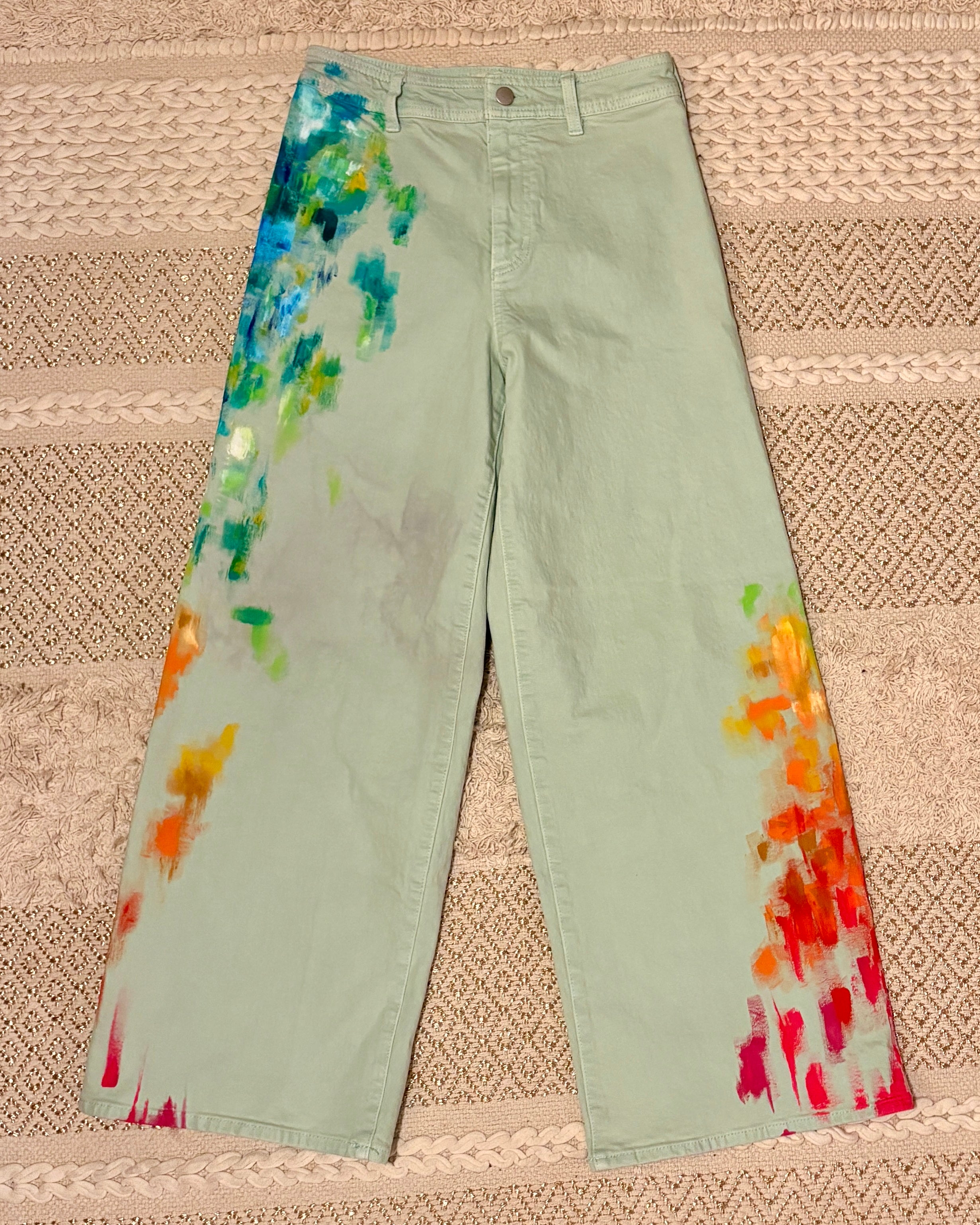 Vintage Seafoam Rainbow Scale Denim