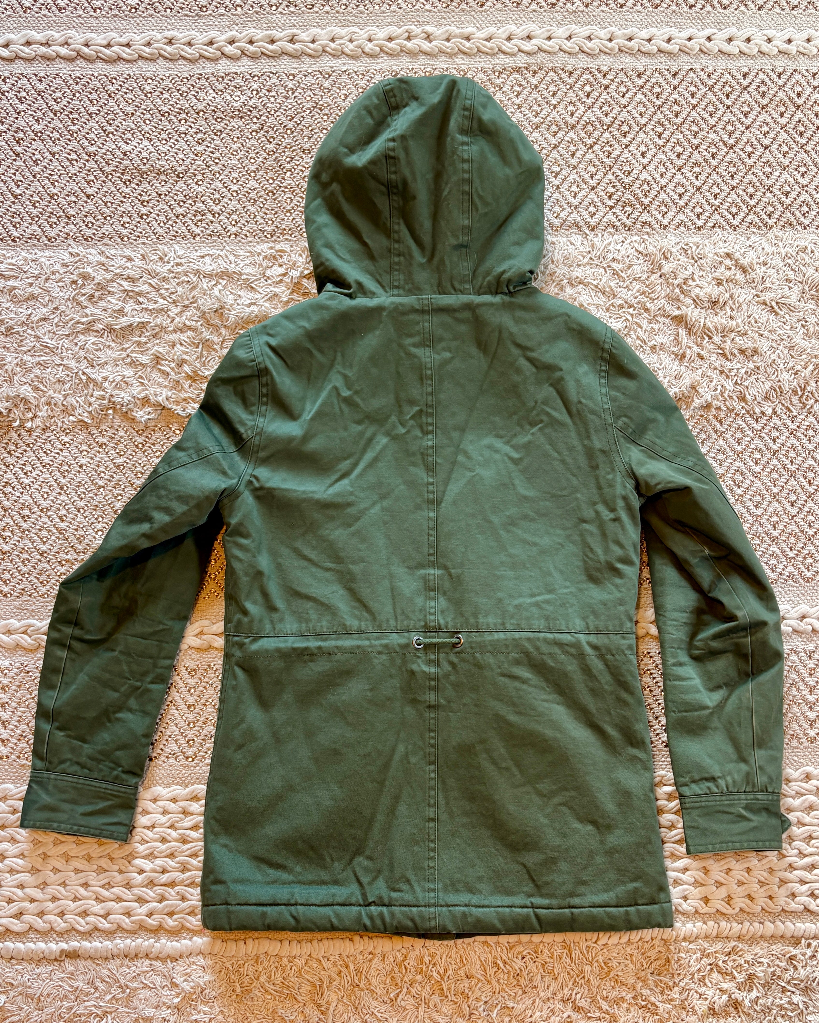 Fleece-Lined Green Canvas Chore Jacket