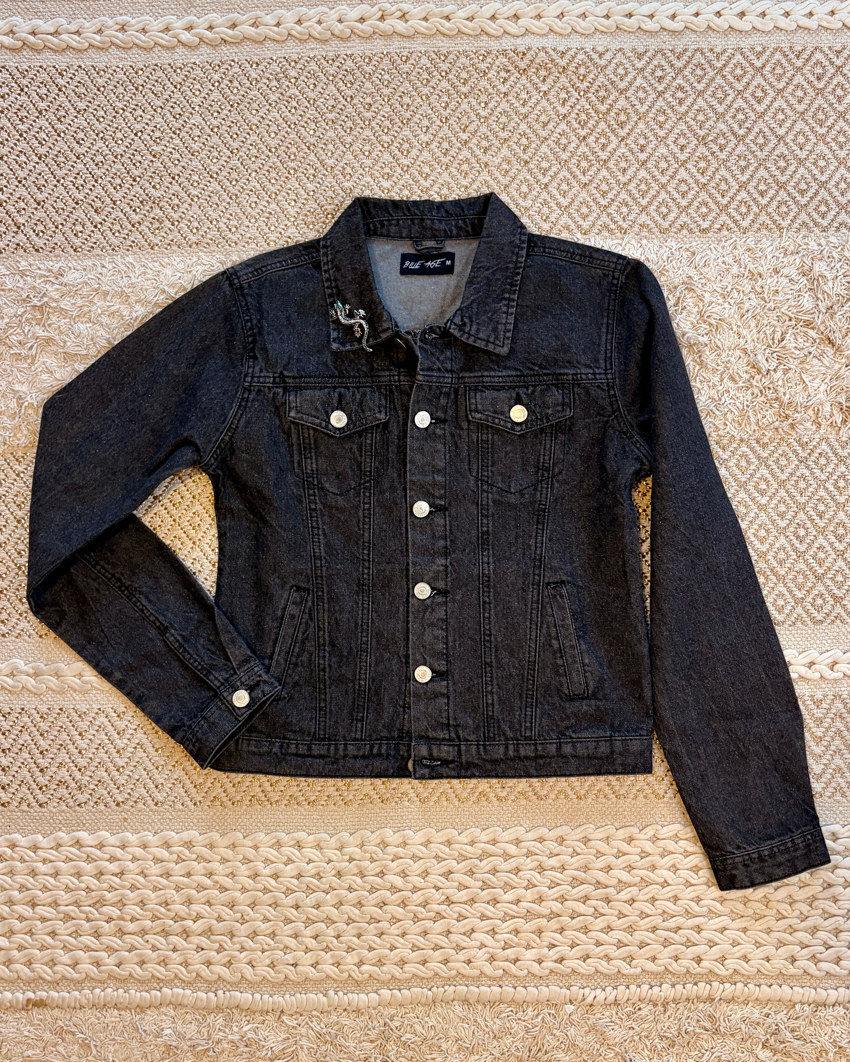 Rainbow Feather Denim Jacket