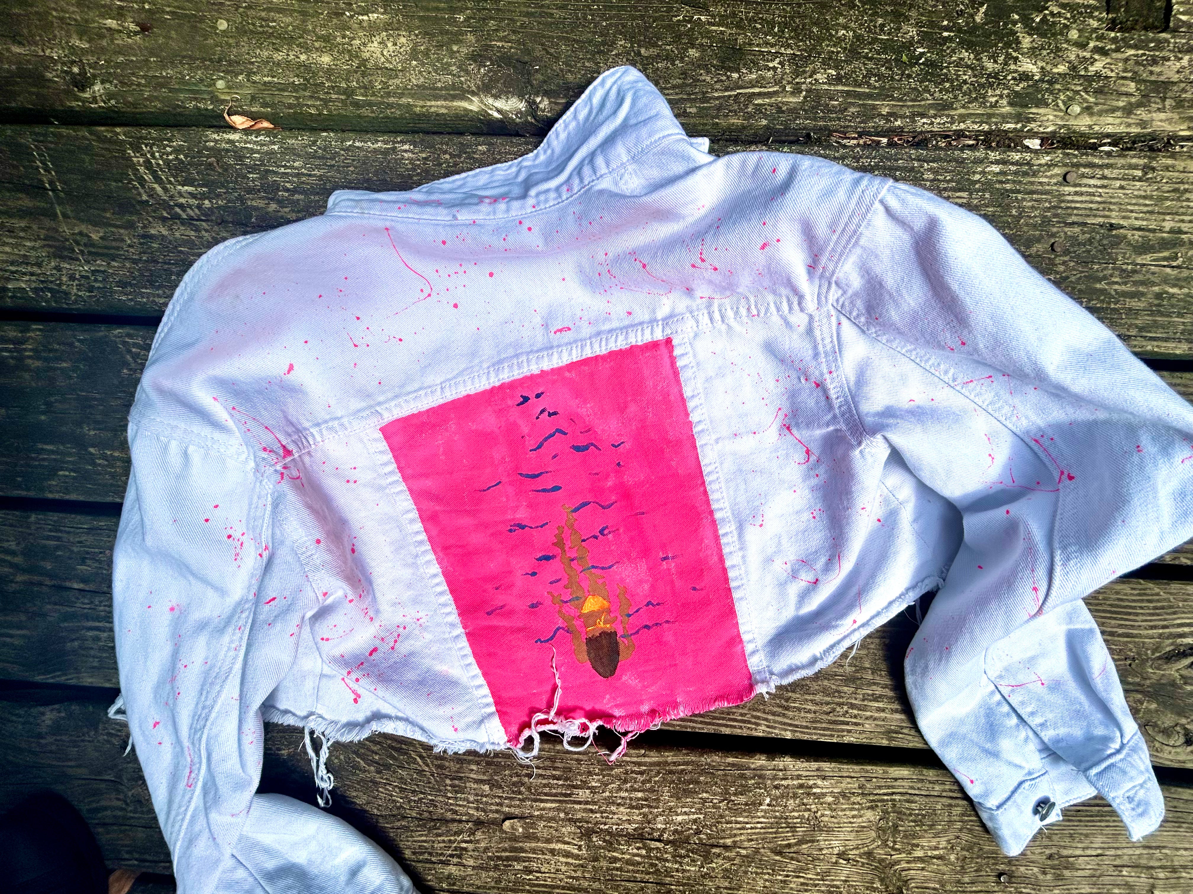Pink Swimmer Denim Jacket